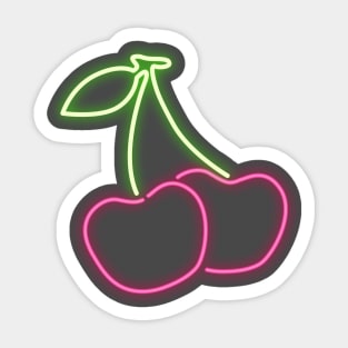 80s Retro Neon Sign Cherry Sticker